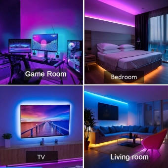 10m. Luzes fita  led rgb 1m-40m luz de sala led com controle